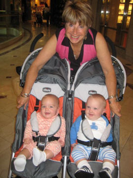 Dana with grandkids, Fall 2009